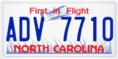 NC license plate ADV7710