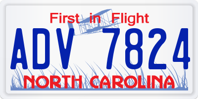 NC license plate ADV7824
