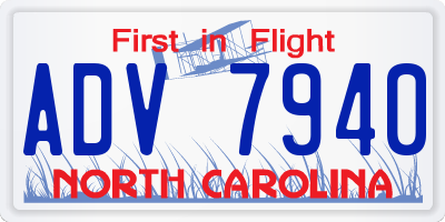 NC license plate ADV7940