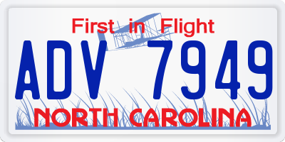 NC license plate ADV7949