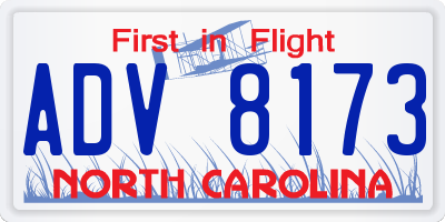 NC license plate ADV8173