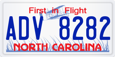 NC license plate ADV8282