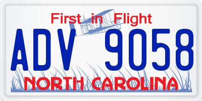 NC license plate ADV9058