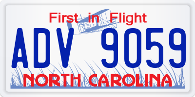NC license plate ADV9059