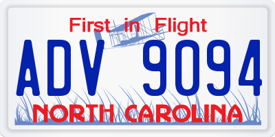 NC license plate ADV9094
