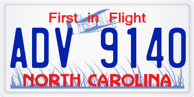 NC license plate ADV9140