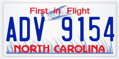 NC license plate ADV9154