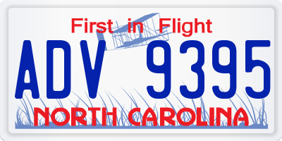 NC license plate ADV9395
