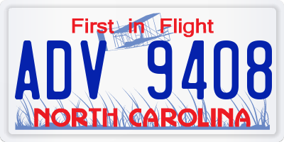 NC license plate ADV9408