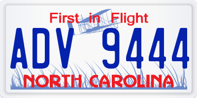 NC license plate ADV9444