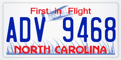NC license plate ADV9468