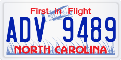 NC license plate ADV9489