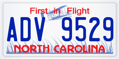 NC license plate ADV9529