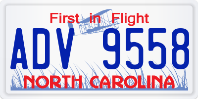NC license plate ADV9558