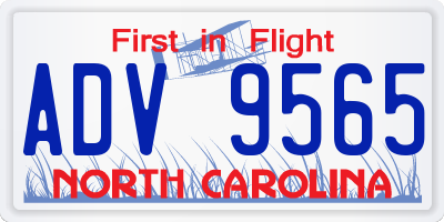 NC license plate ADV9565