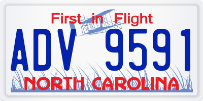 NC license plate ADV9591