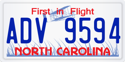 NC license plate ADV9594