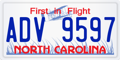 NC license plate ADV9597
