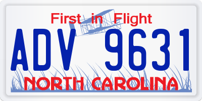 NC license plate ADV9631