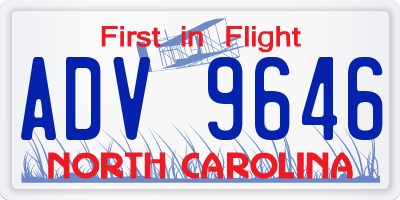 NC license plate ADV9646