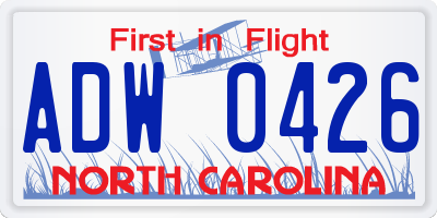 NC license plate ADW0426