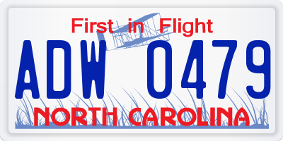 NC license plate ADW0479