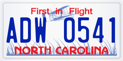 NC license plate ADW0541