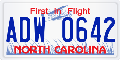 NC license plate ADW0642