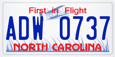 NC license plate ADW0737