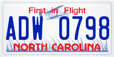 NC license plate ADW0798