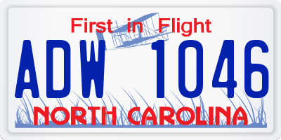 NC license plate ADW1046