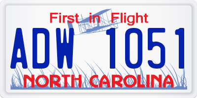 NC license plate ADW1051