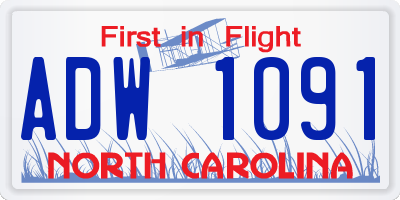 NC license plate ADW1091