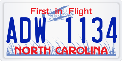 NC license plate ADW1134