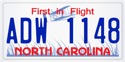 NC license plate ADW1148