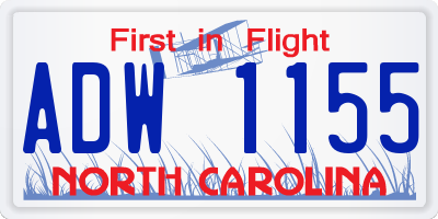 NC license plate ADW1155