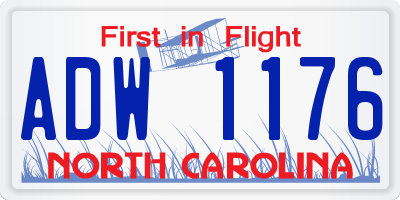NC license plate ADW1176