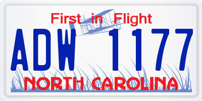 NC license plate ADW1177