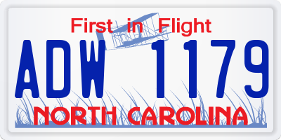 NC license plate ADW1179