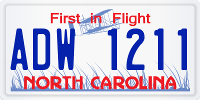 NC license plate ADW1211