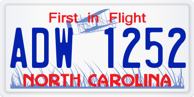 NC license plate ADW1252