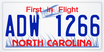 NC license plate ADW1266