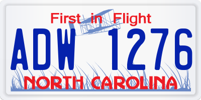 NC license plate ADW1276
