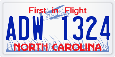 NC license plate ADW1324