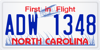NC license plate ADW1348
