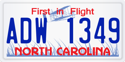 NC license plate ADW1349