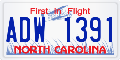 NC license plate ADW1391