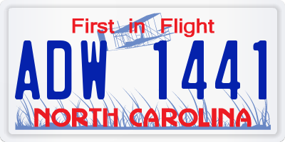 NC license plate ADW1441