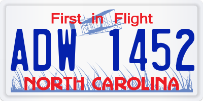 NC license plate ADW1452