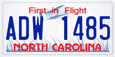 NC license plate ADW1485